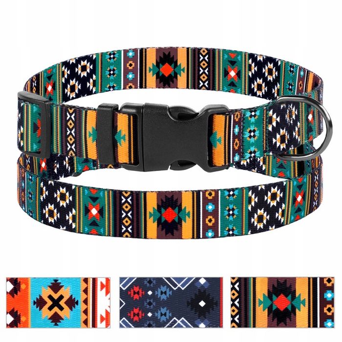 Wzorzysta Obroża Dla Psa Zielony Rozmiar S