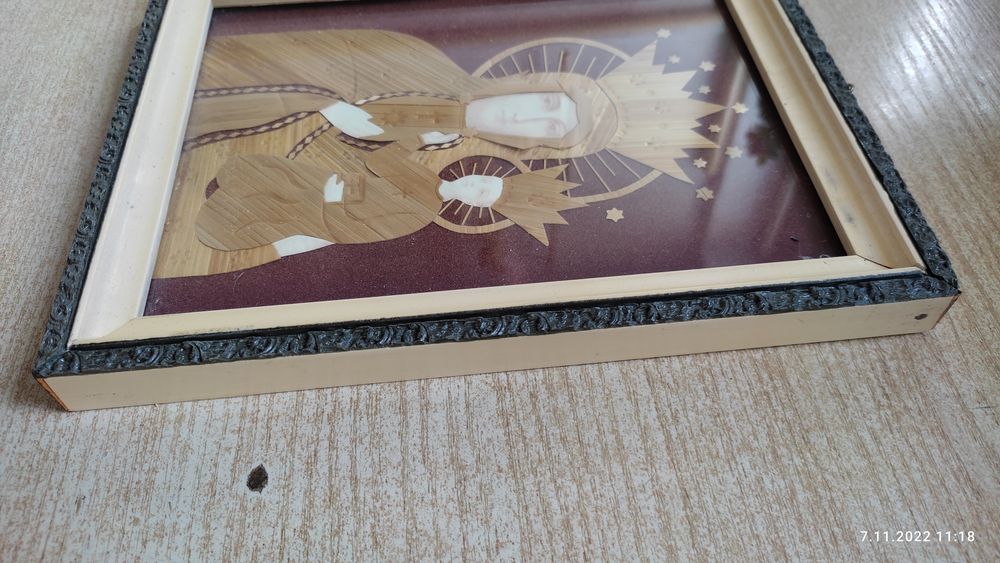 Ikona Marki Boskiej z Częstochowy zestaw koledowy, obrazek z drewna