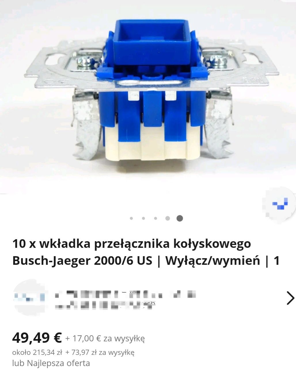 10 x wkładka przełącznika kołyskowego Busch-Jaeger 2000/6 US | Wyłącz/