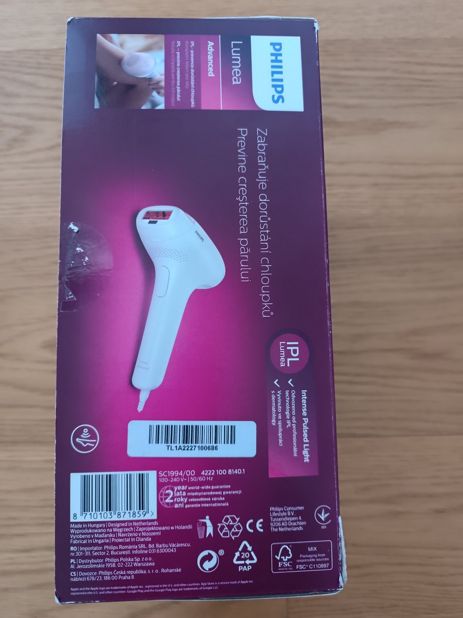 Depilator Philips Lumea SC1994/00 – prawie nowy