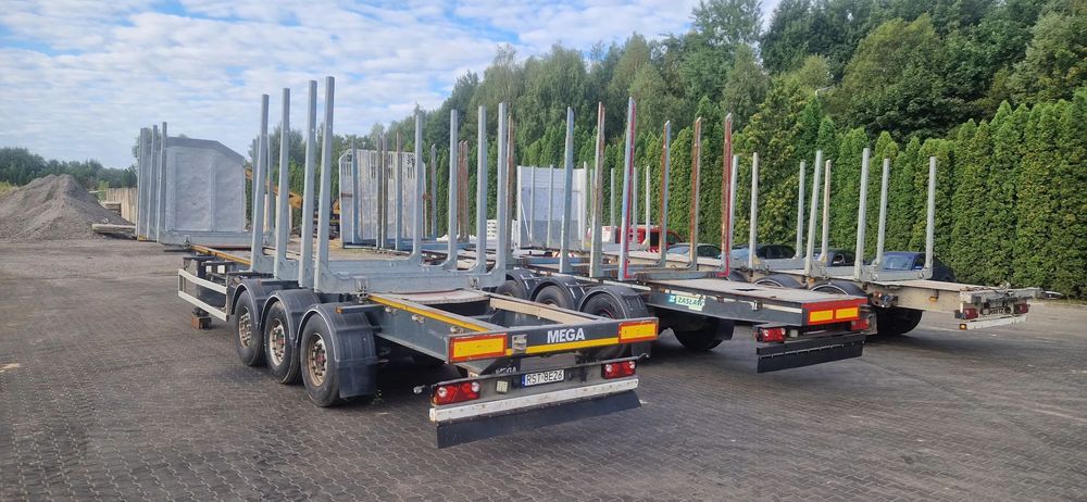 Zaslaw D 651A  Pakiet 4 naczep leśnych do drewna kłonicowe