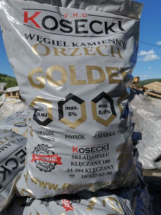 DOSTĘPNY! Węgiel Orzech GOLDEN workowany 25 kg