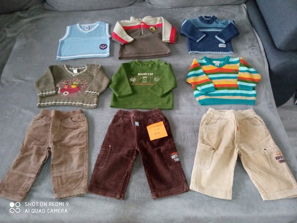 Camisolas e calças 6-9 meses
