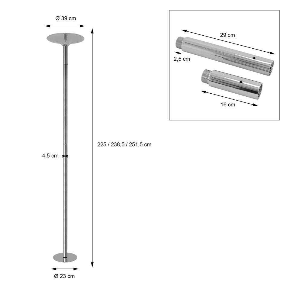 Rura pole dance obrotowo statyczna, chromowana, wysyłka od razu