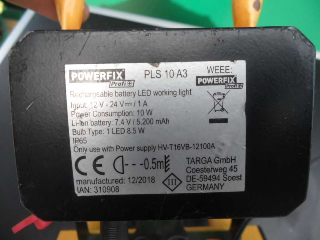 Foco LED Recarregável POWERFIX PLS 10 A3
