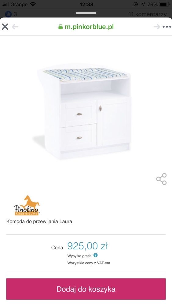 Komoda przewijak pinolino komoda laura