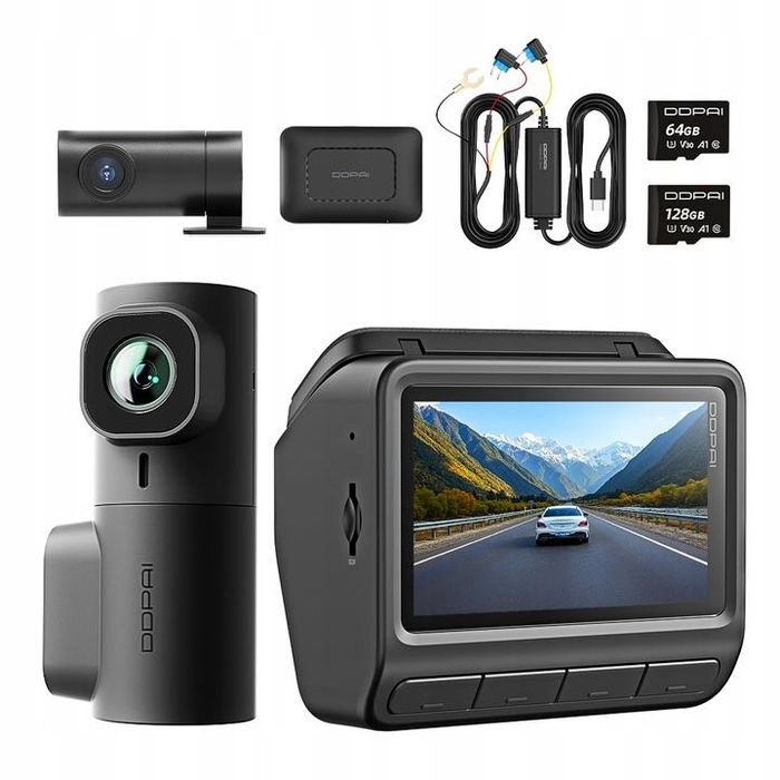 DDPAI Z60 Pro wideorejestrator 4K GPS +MINI2X +tylna+hardwire kit+4G