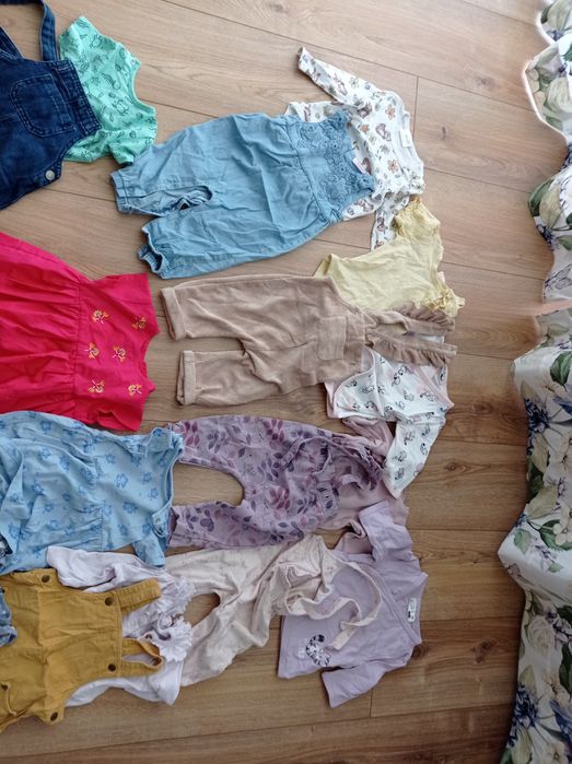 Mega paka ubrań 74/80 dla dziewczynki wiosna lato