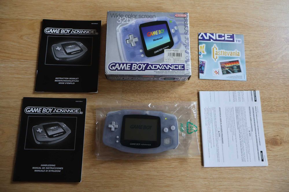 Komplet Konsola Game Boy Advance Nintendo BOX Stan Idealny TRANSPARENT