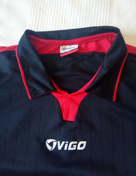 Bluzka z kołnierzykiem czarno-czerwona, r XL, ViGo