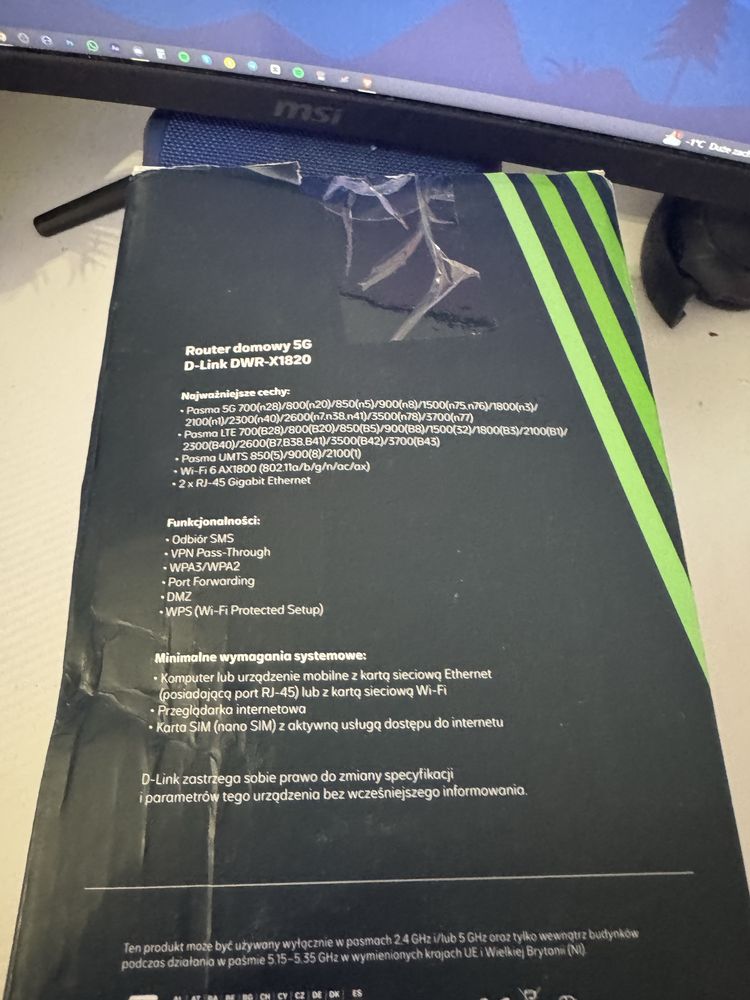 Router domowy 5G  D-Link DWR-X1820