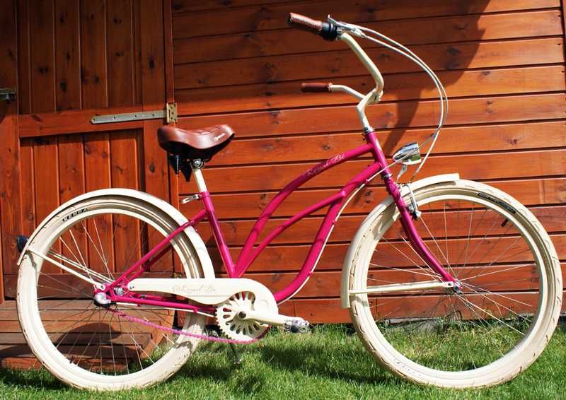 Rower miejski beach Cruiser RoyalBi RASPBERRY damka damski 26 / 28