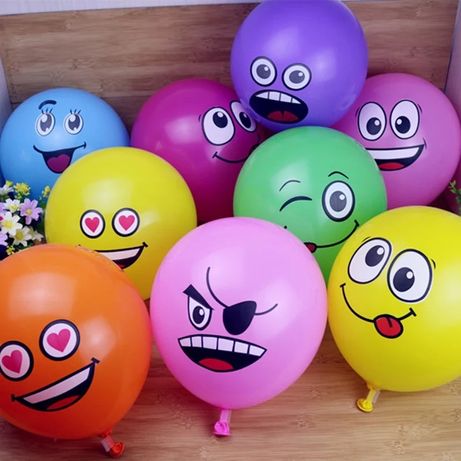 Balony nadmuchiwane  śmieszne buźki urodziny dekoracje nowe 10 sztuk