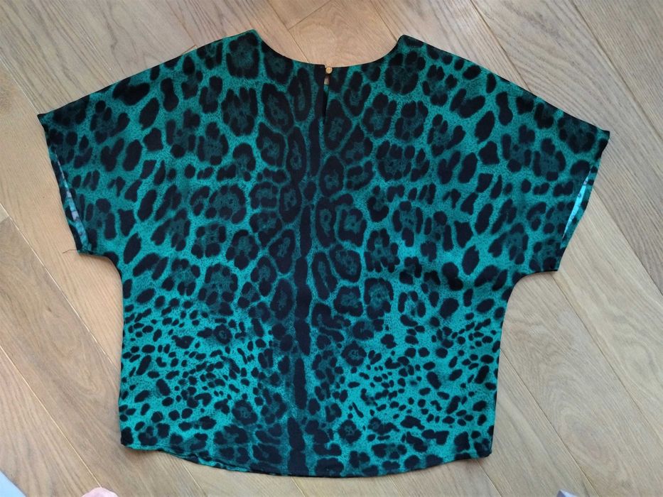 Bluzka oversize, zielona panterka, cętki, retro 80s, rock