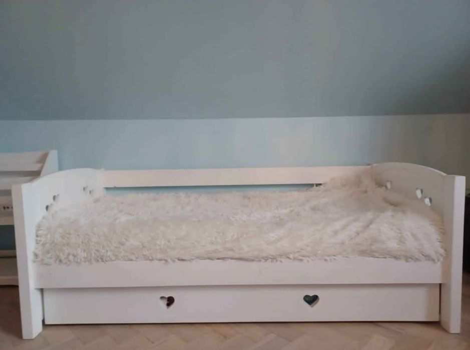Łóżko dziecięce 160 x 80 drewniane białe