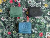 3X portfel CHANEL oryginał vintage