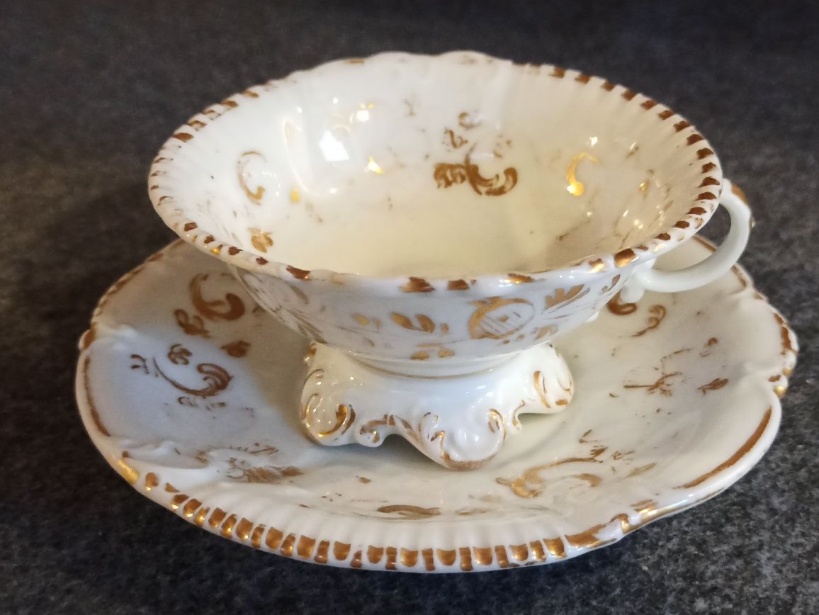 Porcelana Śląska Filiżanka do herbaty  DUO Złocenia