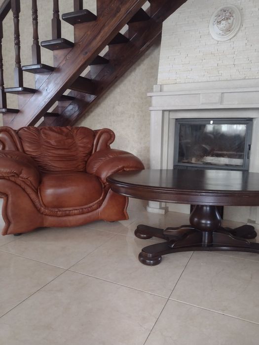 Меблі шкіра/дерево дуб