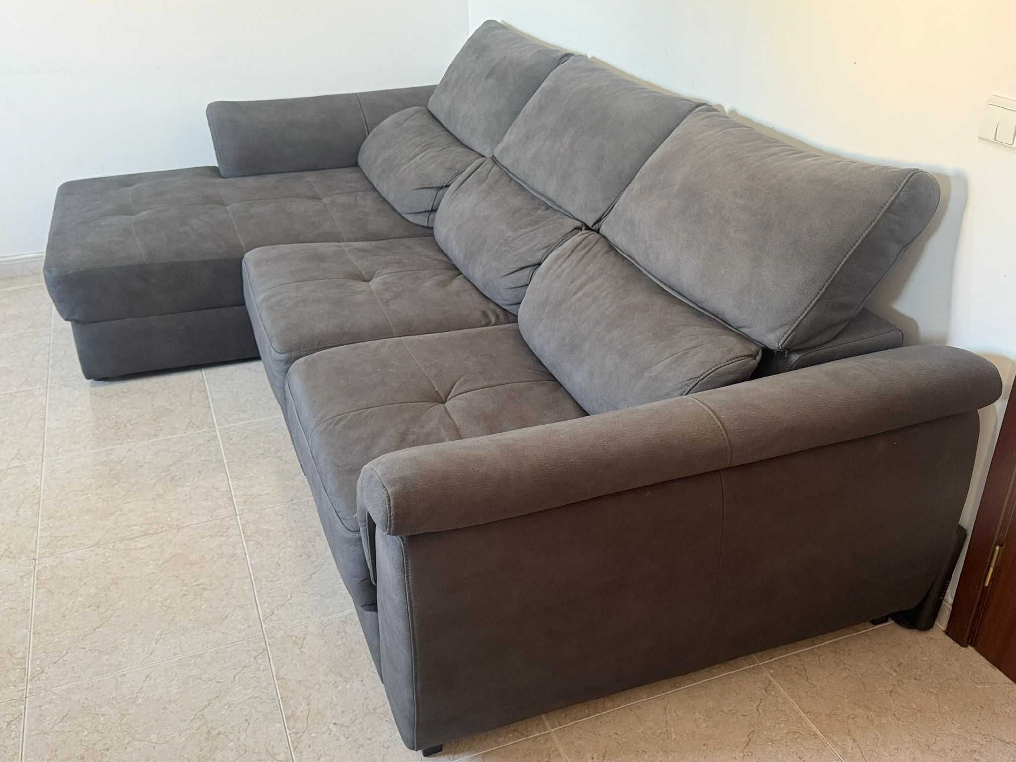 Sofá Chaise Longue BENSON com Cama Esquerda – 4 Lugares, Antracite
