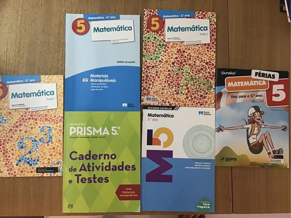 6 livros de exercícios Matemática 5.º Ano - conjunto de 6