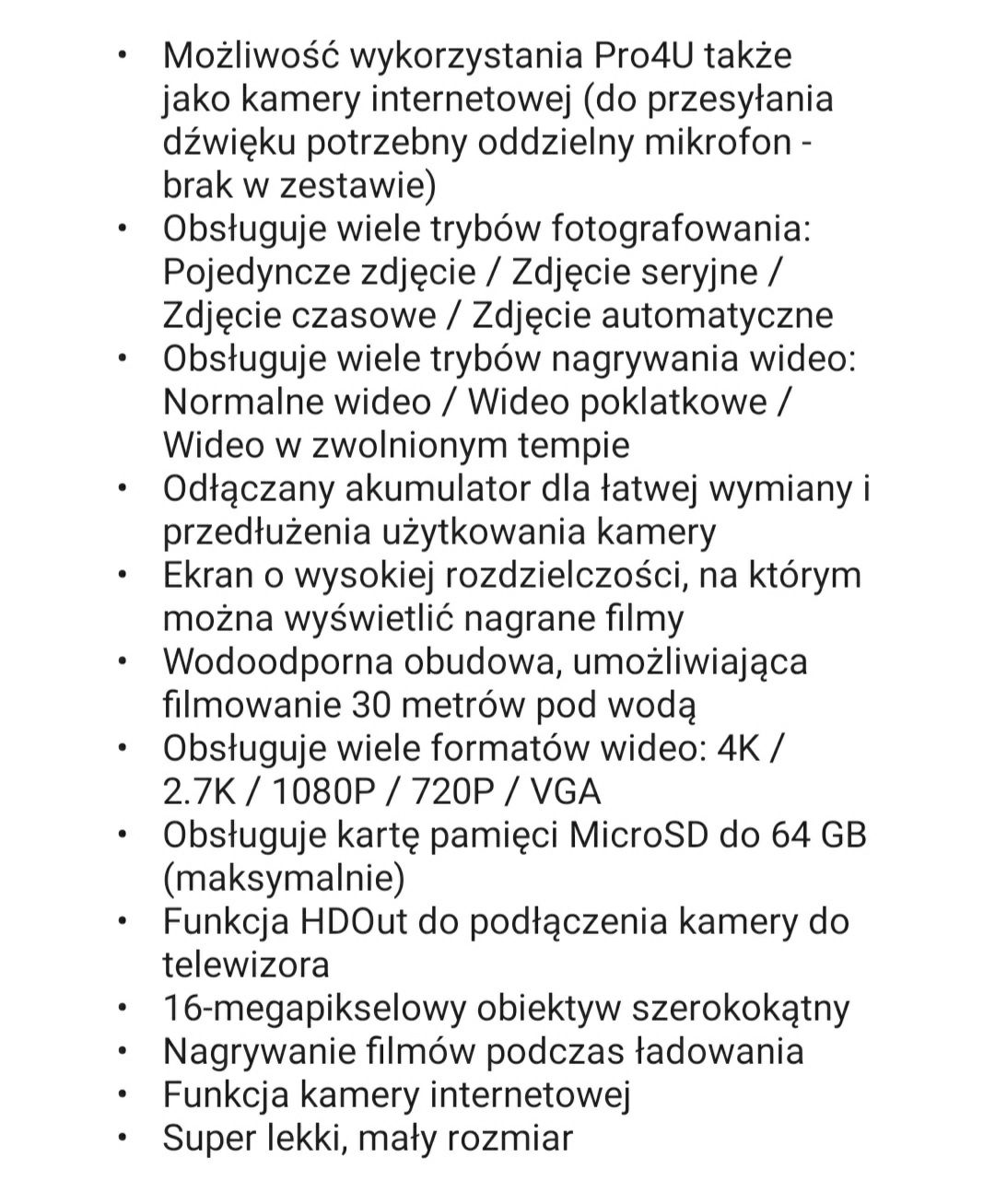 Okazja Kamera sportową Blow action camera Go pro4U jak nowa