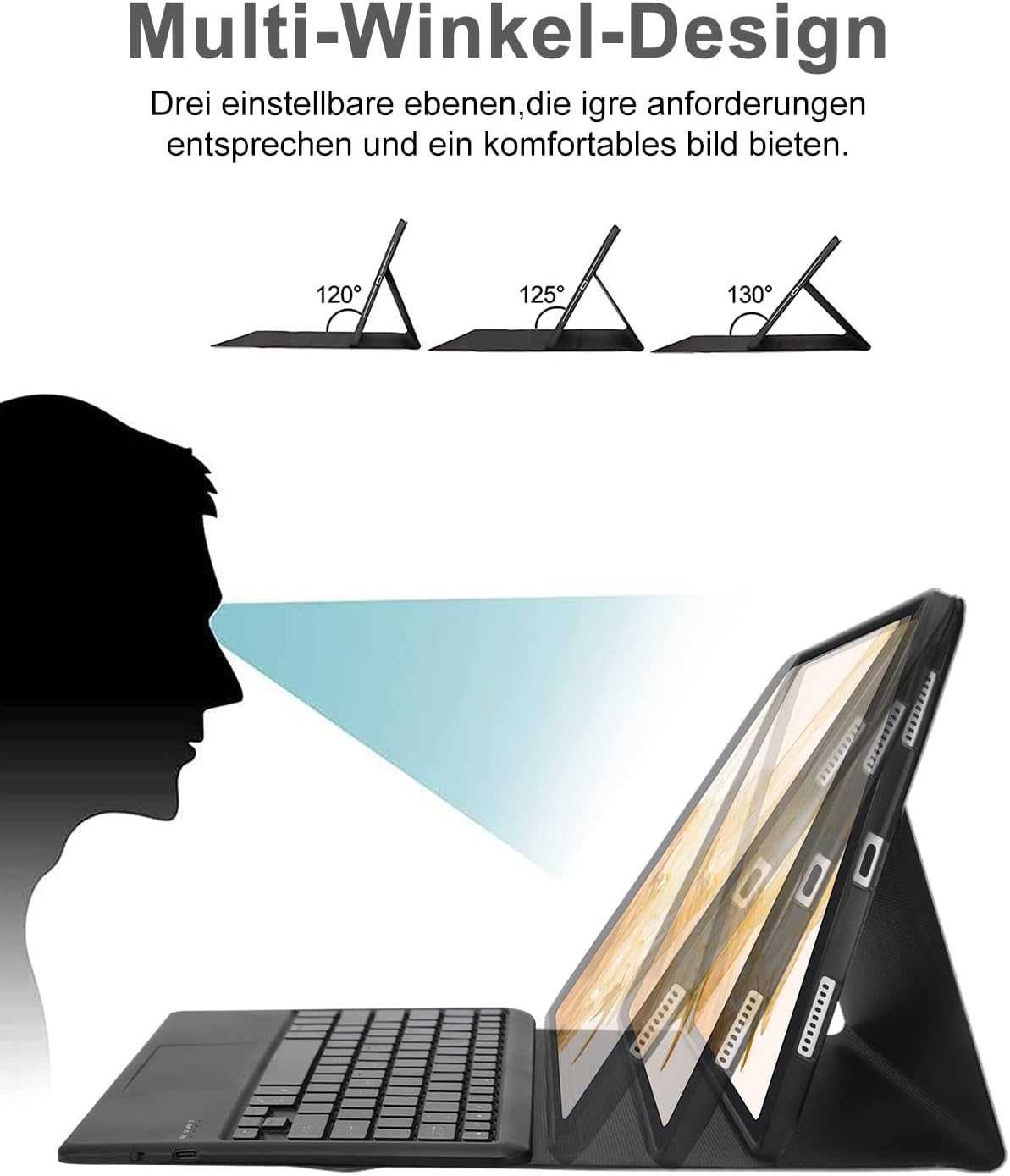 IVEOPPE etui klawiatura touchpad LED Samsung Galaxy Tab S7 FE S7+ S8+