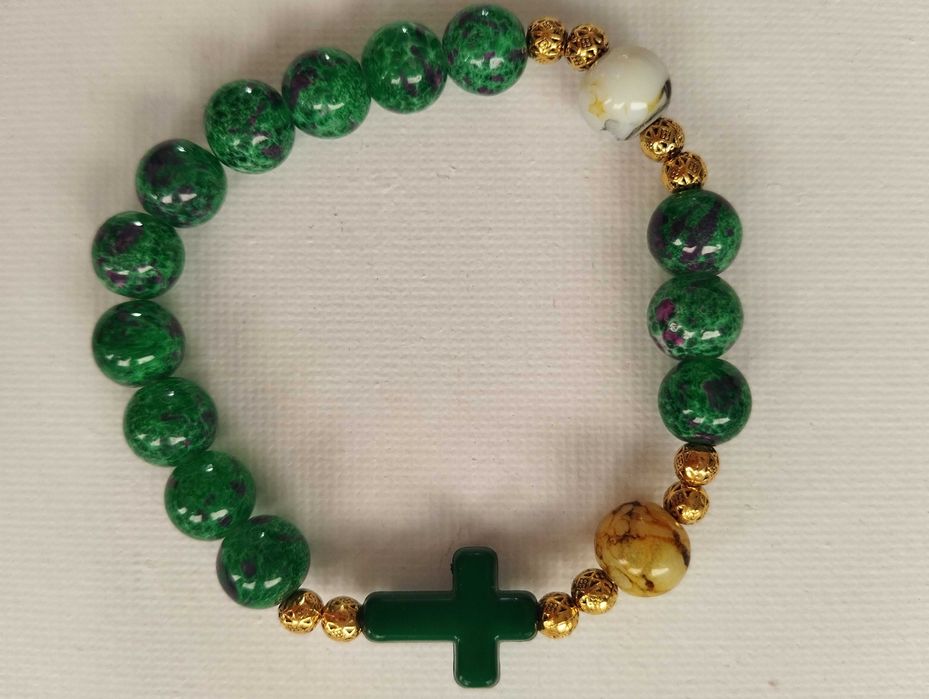 Różaniec na rękę w wersji świątecznej :)