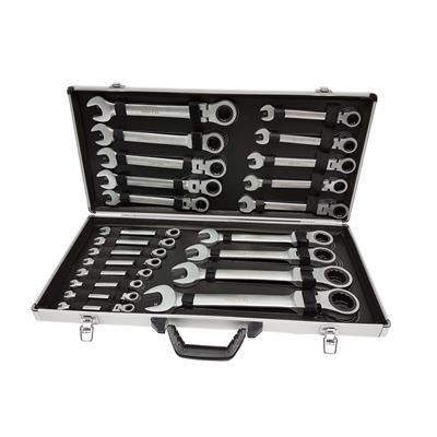 Klucze płasko-oczk grzechotka łamane 6-32mm 22szt