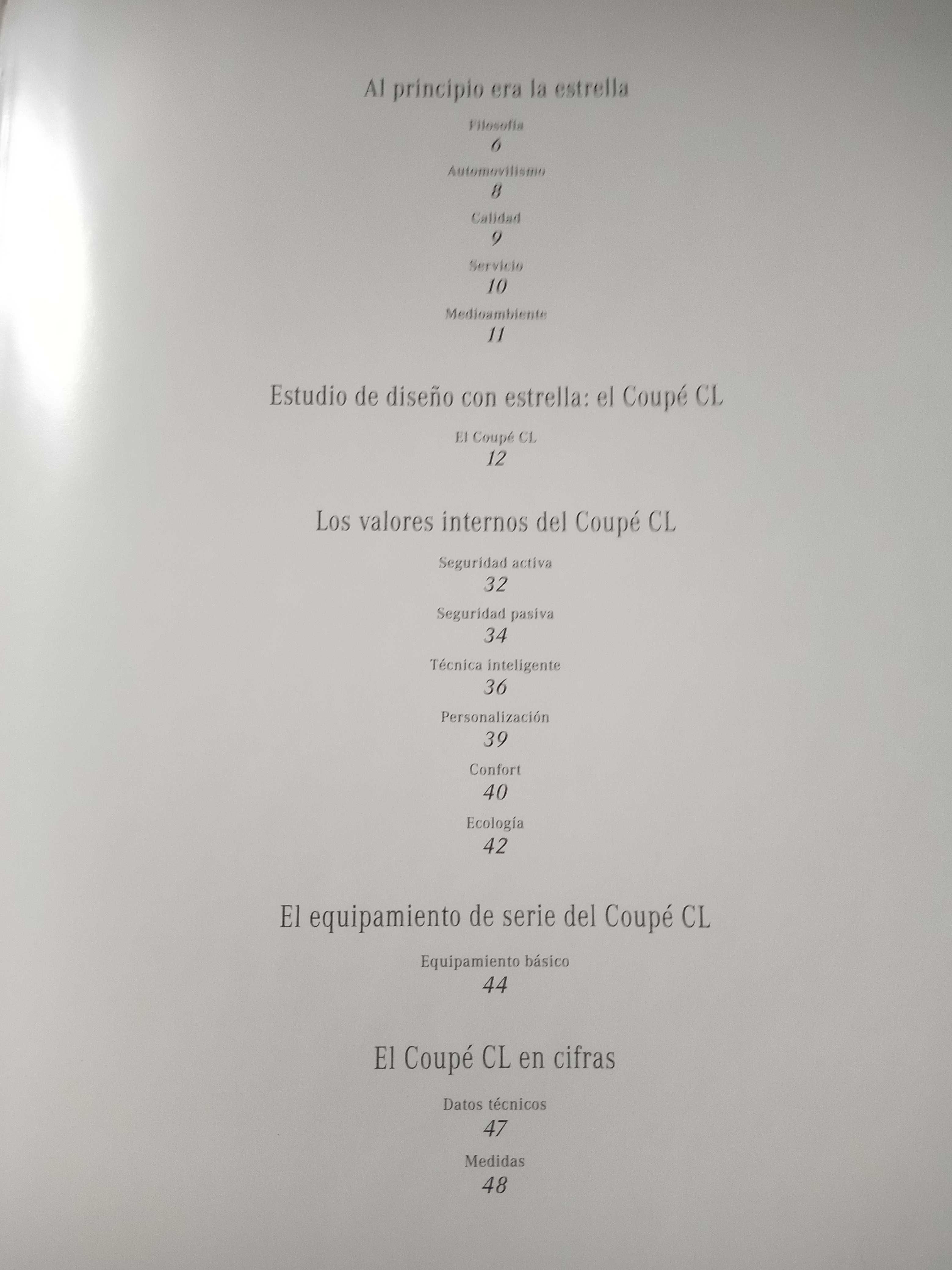 "LOS COUPES CL DE MERCEDEZ-BENZ" - Brochura de Luxo - 1997