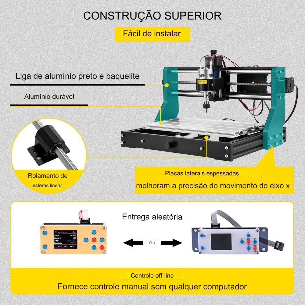 Máquina de Fresagem CNC 3018 Pro com Laser 5.5W