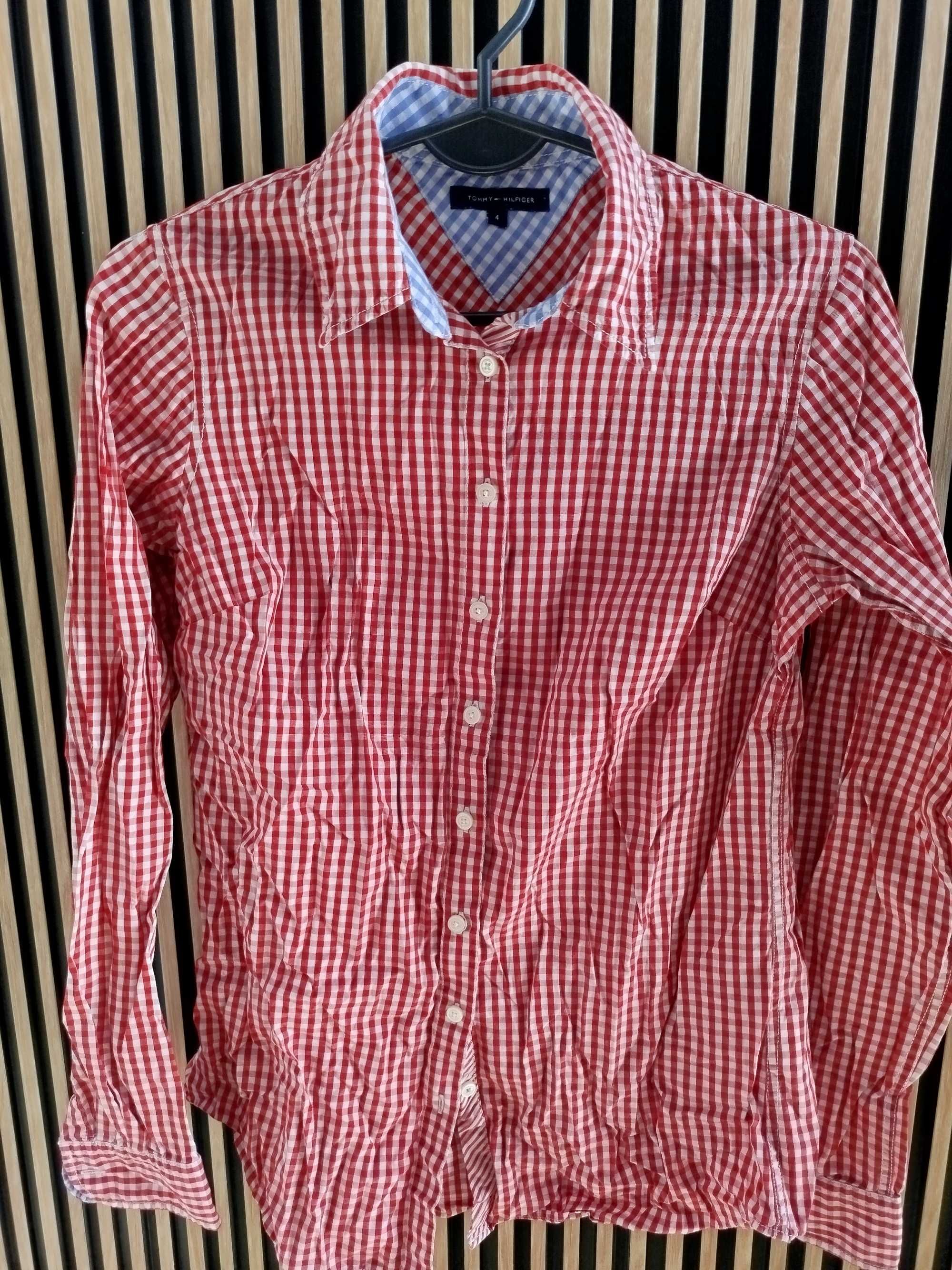 Koszula damska długi rękaw w kratę Tommy Hilfiger S wysyłka 24 h
