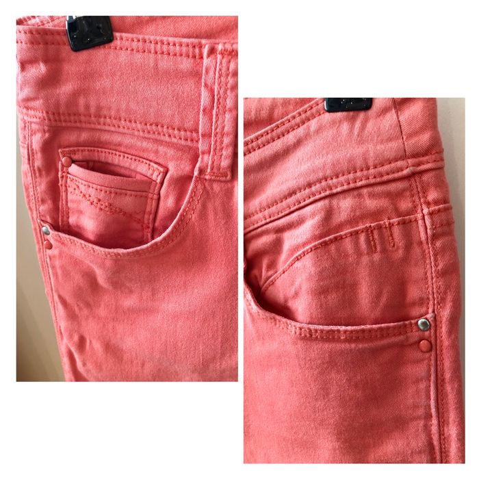 Jeansy Promod 7/8 łososiowe, rozmiar 40/M/L