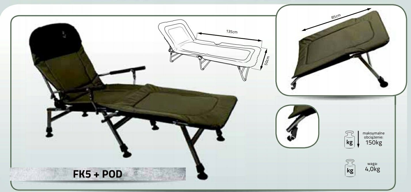 Кресло для рыбалки карповое с обвесом Elektrostatyk FK5P STP Польша