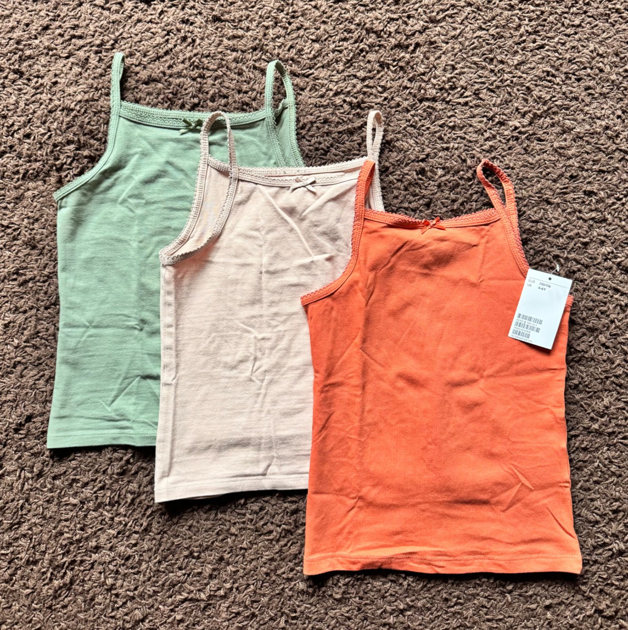 H&M top koszulka topy 3- pak komplet bawełniane 110 116 jak nowe