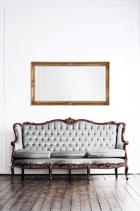 Lustro ścienne Rococo Shabby Chic 140x75 cm Extra duże z litego drewna