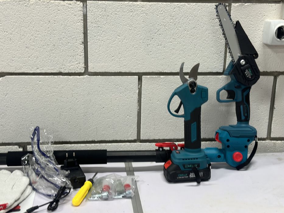 Акумуляторний набор Shelly секатор гілкоріз телескопічна штанга 2.6м