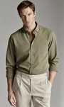 Art of Silk__Koszula męska jedwabna khaki__M    /100% silk