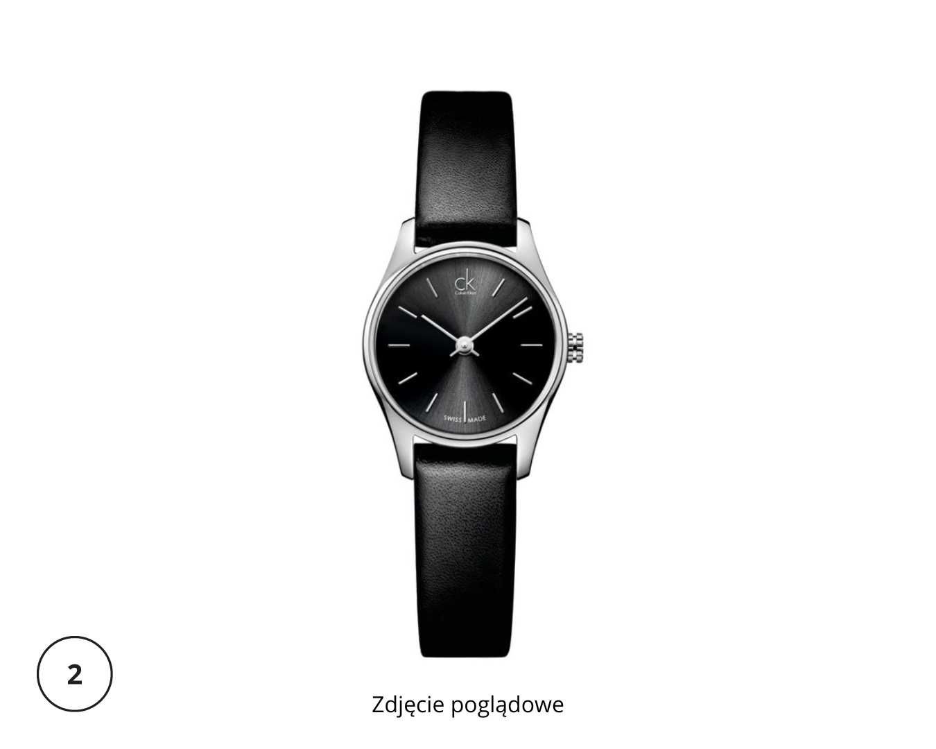 Oryginalny zegarek damski Calvin Klein srebrny czarny pasek K4D231C1