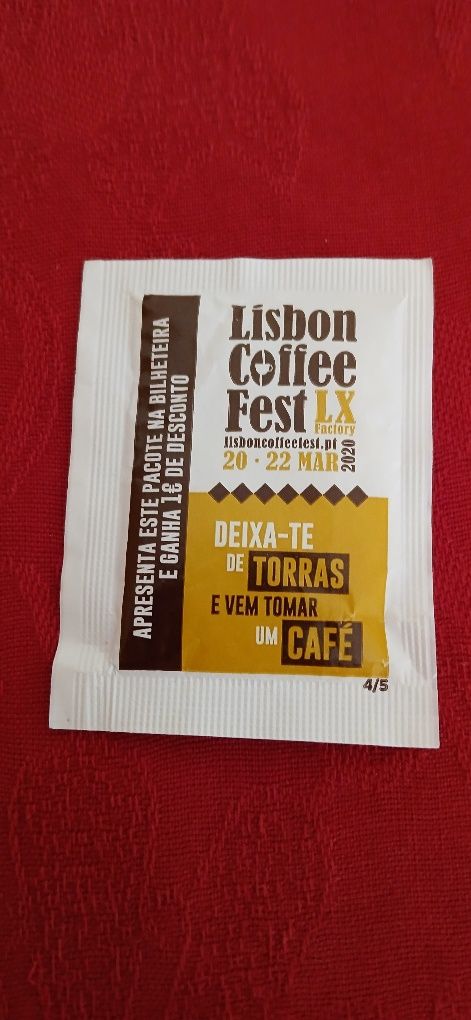 Pacote de açúcar Lisbon Coffee Fest
