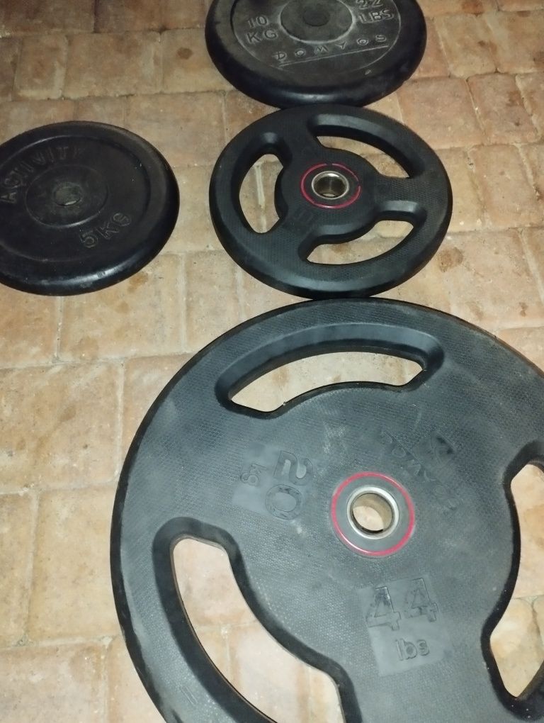 Sztanga z obciążeniem gumowanym 28mm ZESTAW 90KG