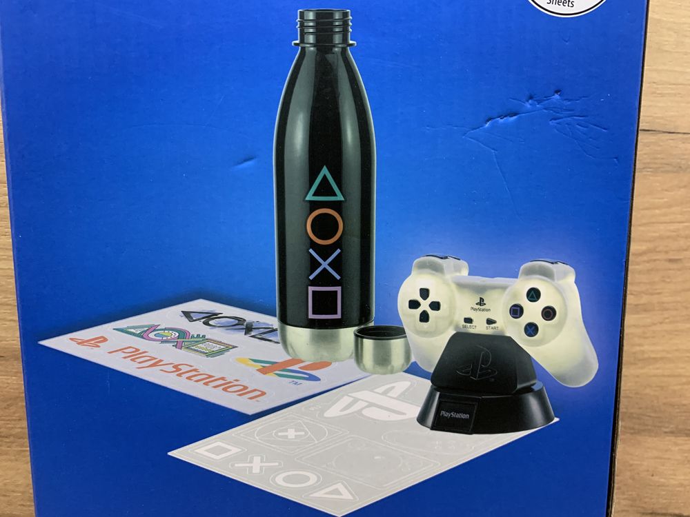 PlayStation Gift Set kontroler lampka butelka naklejki prezent gracza