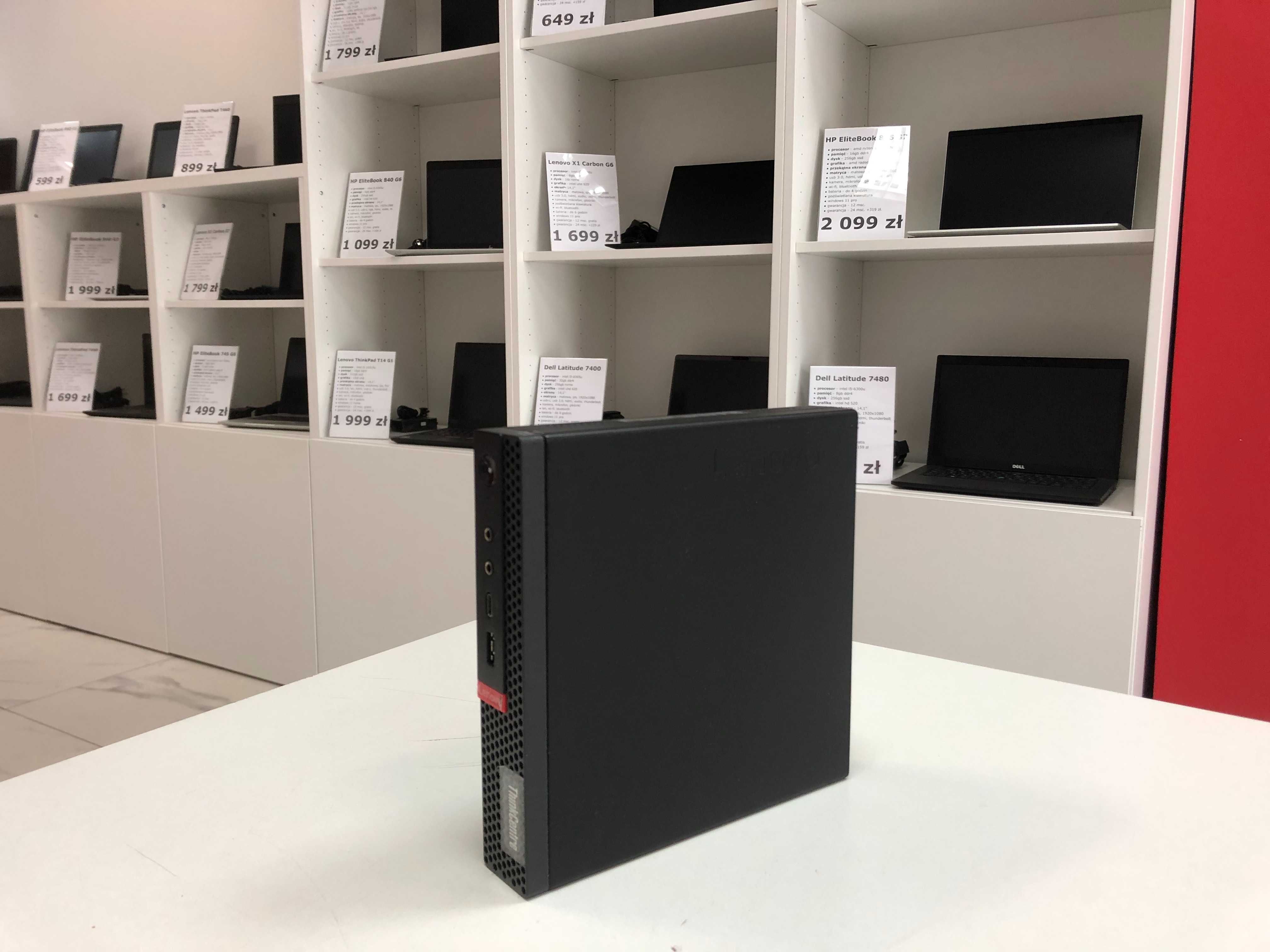 Zgrabny i wydajny Lenovo ThinkCentre M720q USFF i5-8gen 32GB 512SSD