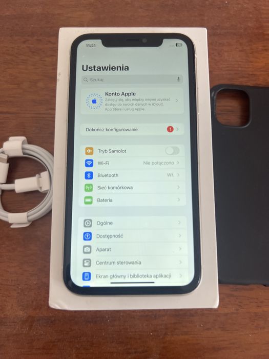 IPhone 11 64GB 100% powiekszona baterii Etui kabel szklo