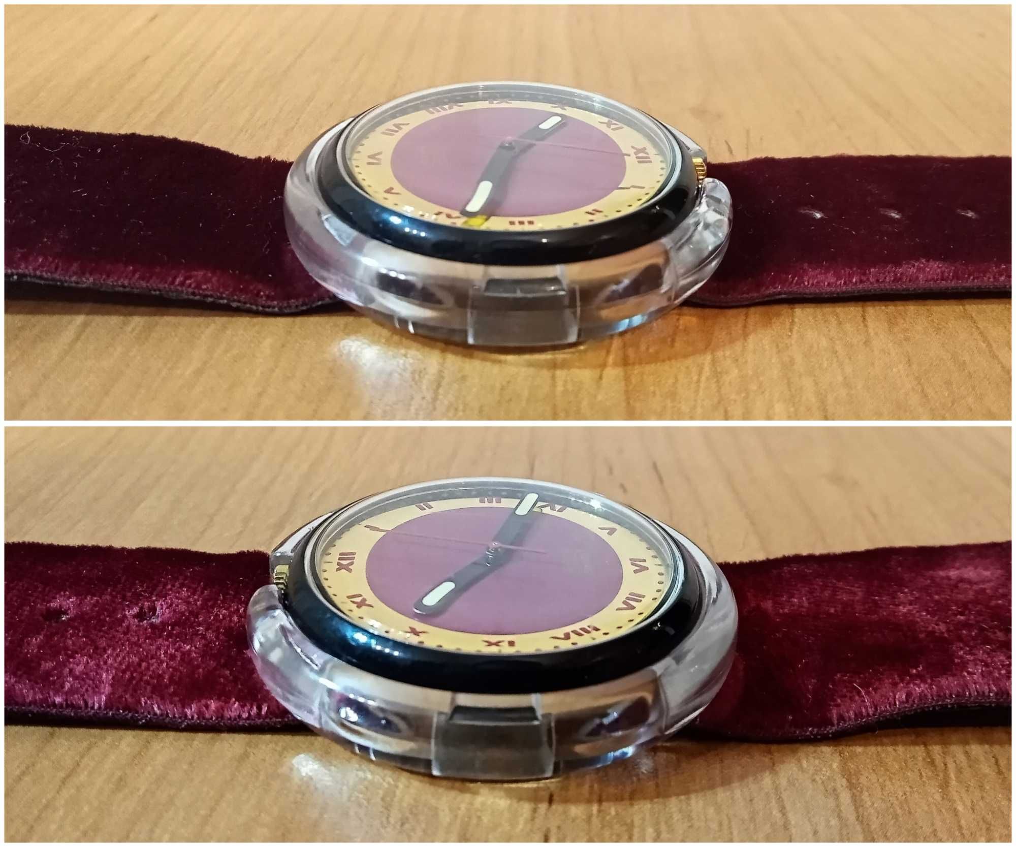 Винтажные часы SWATCH POP Red Velvet. Швейцария