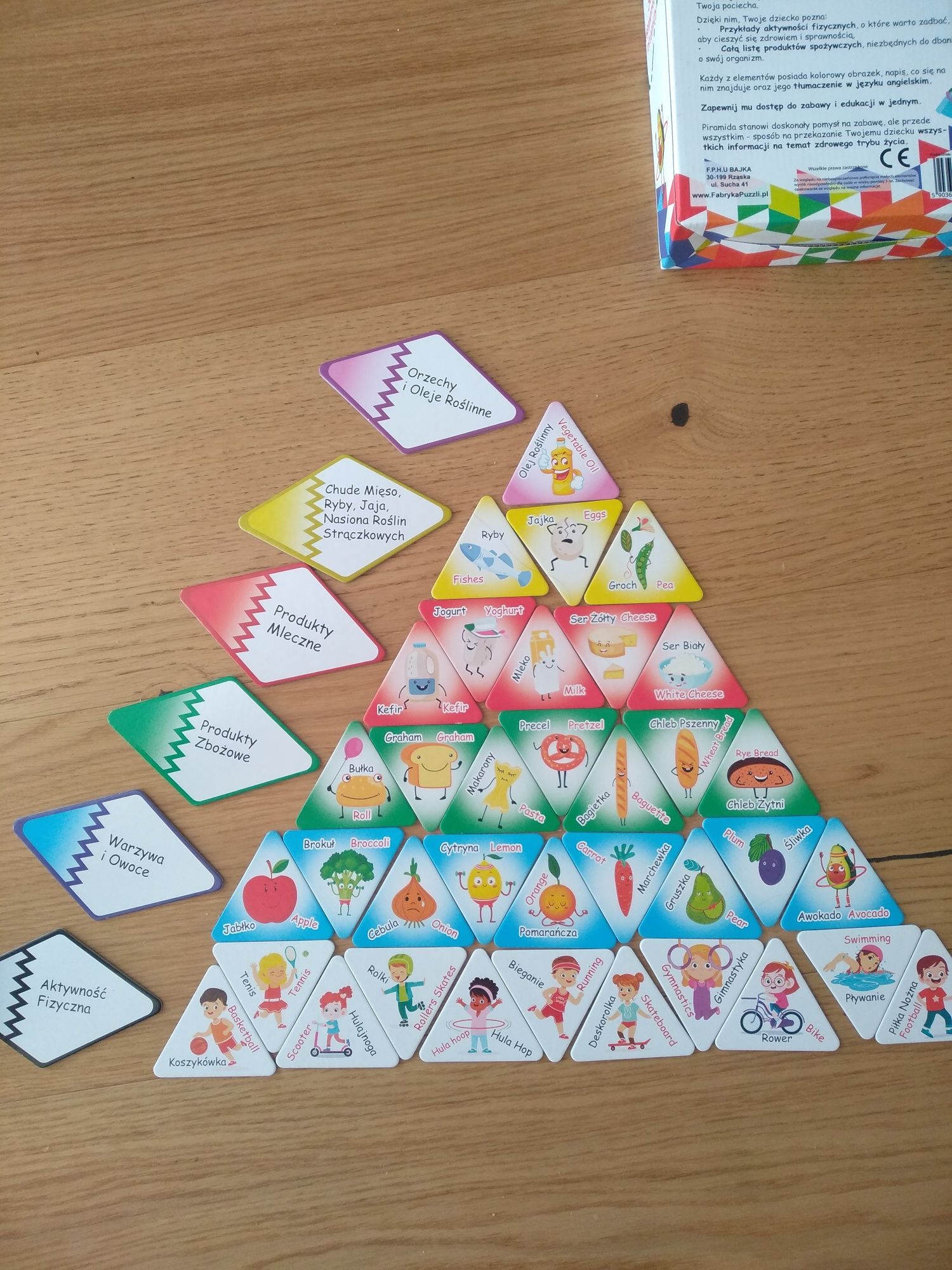 Piramida zdrowia układanka nauka angielskiego gra