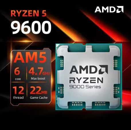 Ryzen 9600 5.4GHz/2.133 fclk в ігровий ПК з RTX/RX, як 14600k/5800x3d