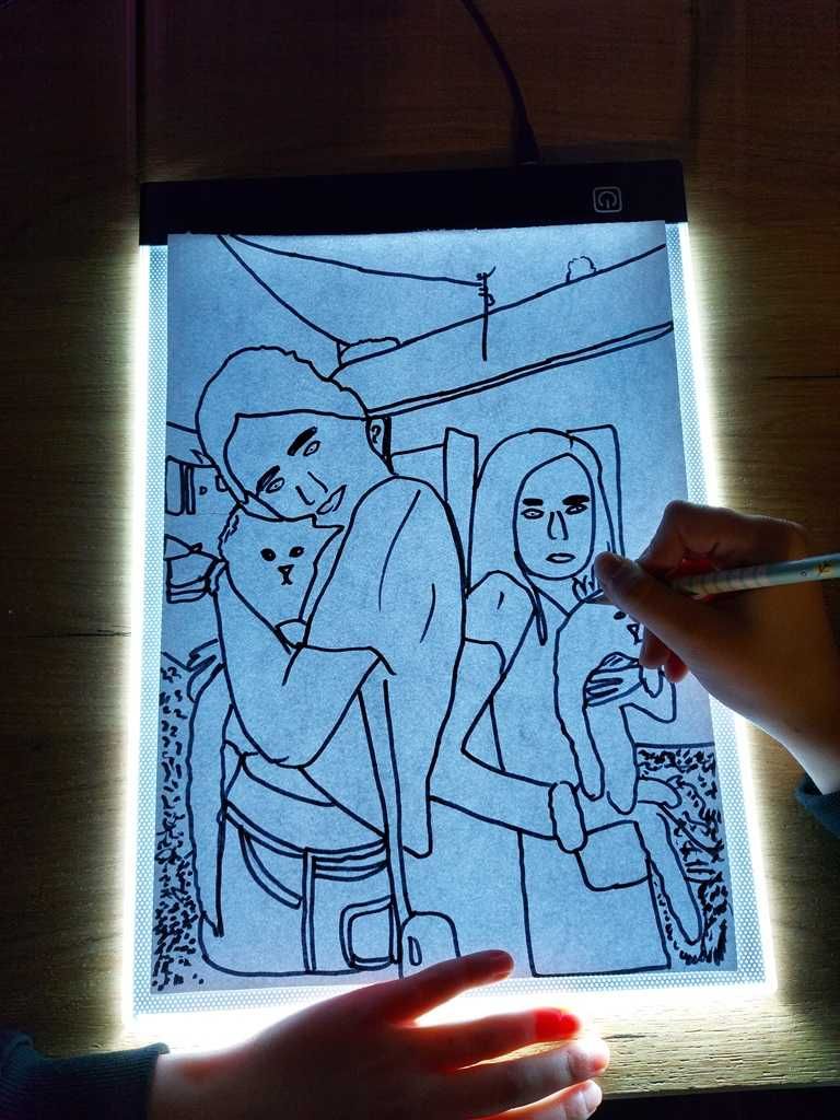 Tablet Graficzny Podświetlana Tablica Deska Kreślarska LED KALKA A4