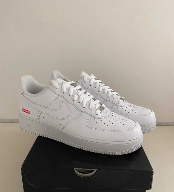 AF1\Powietrze*airDamskieNikeForce1SupremeWhite UnisexTrampki Rozm.45
