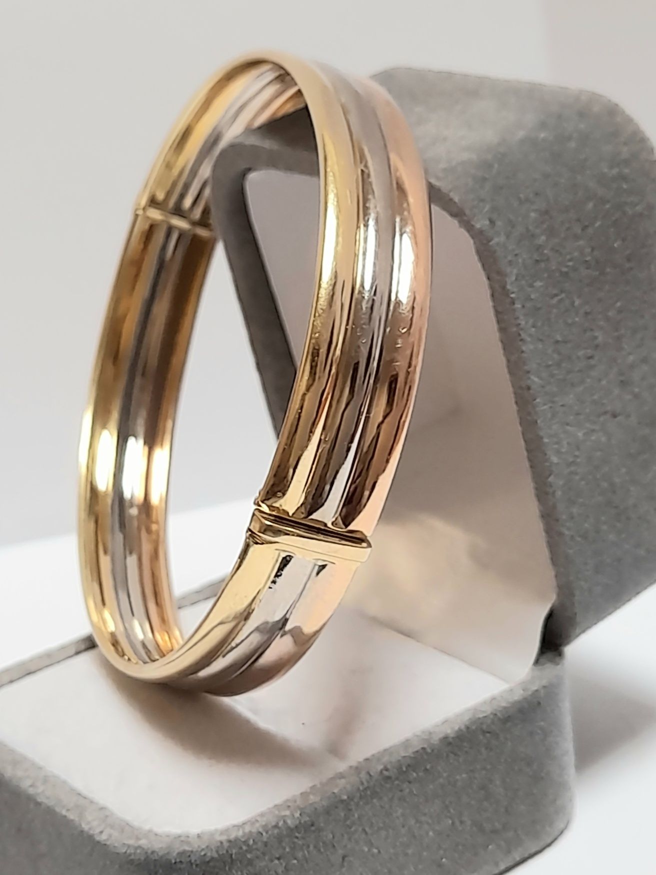 Bransoleta Złota Bangle Kolorowa Jedyna zloto 14k
