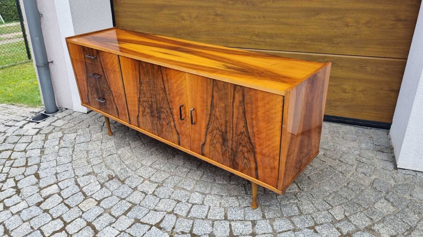 Dobry Stan Mega Fornir Sideboard Długa Komoda Lata 60 Grabiński PRL